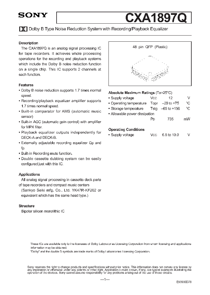 CXA1897Q_9092358.PDF Datasheet