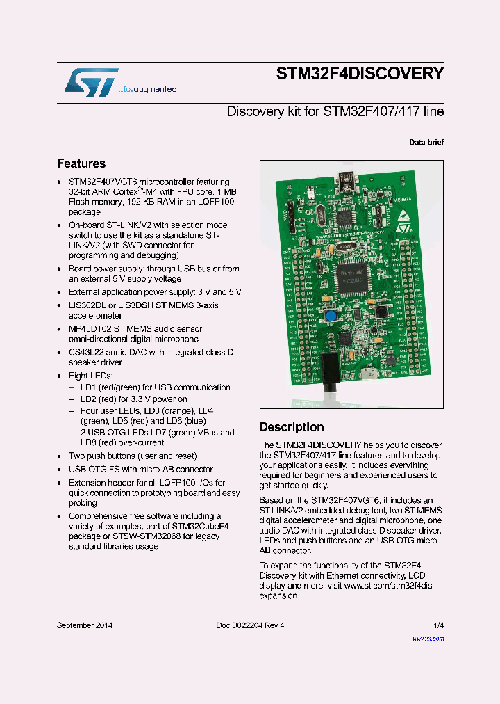 STM32F4DISCOVERY_9100693.PDF Datasheet