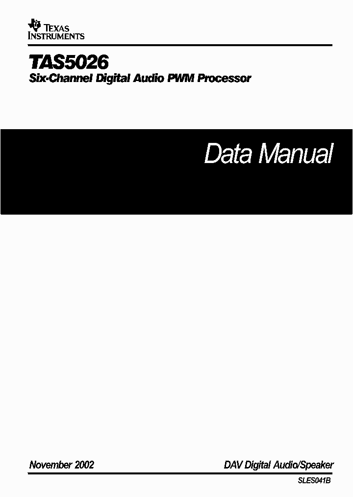 TAS5026_9103831.PDF Datasheet