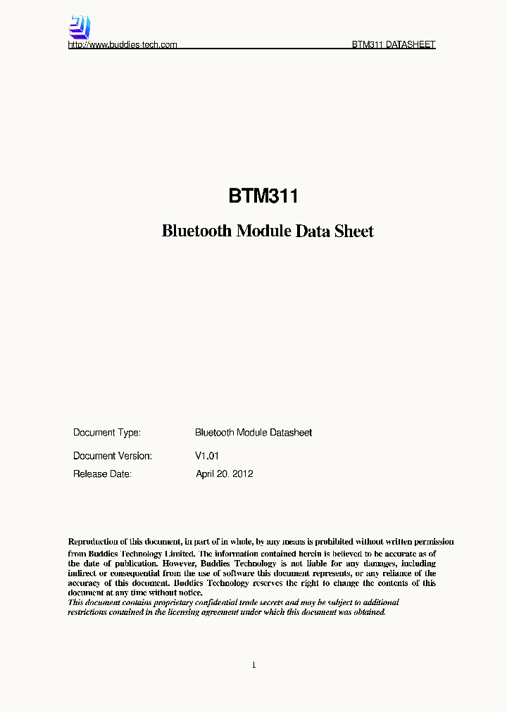 BTM311_9109715.PDF Datasheet