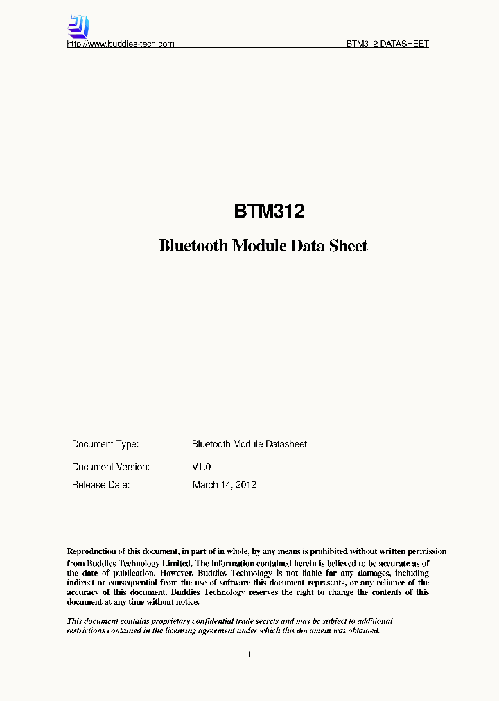 BTM312_9109716.PDF Datasheet